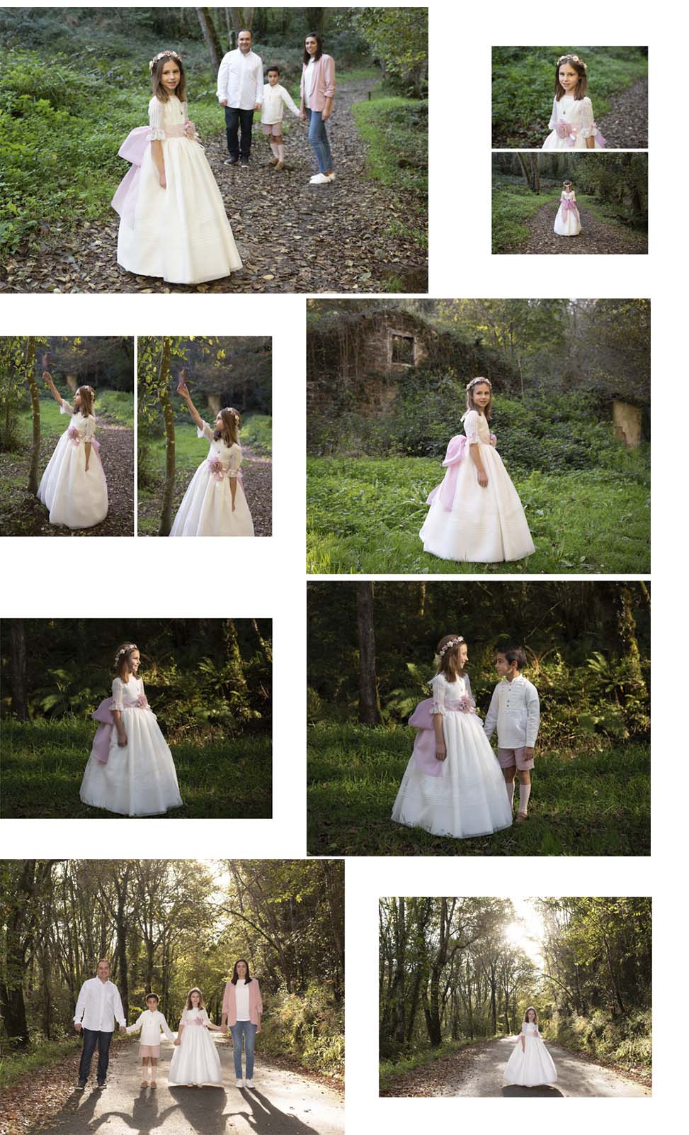 Reportaje con álbum de comunión de Alicia. Fotógrafo de bodas en Asturias