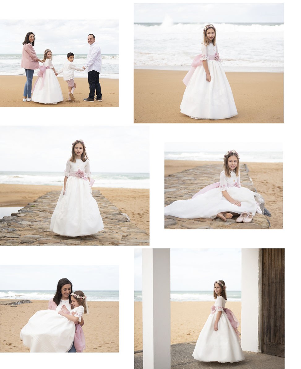Reportaje con álbum de comunión de Alicia. Fotógrafo de bodas en Asturias