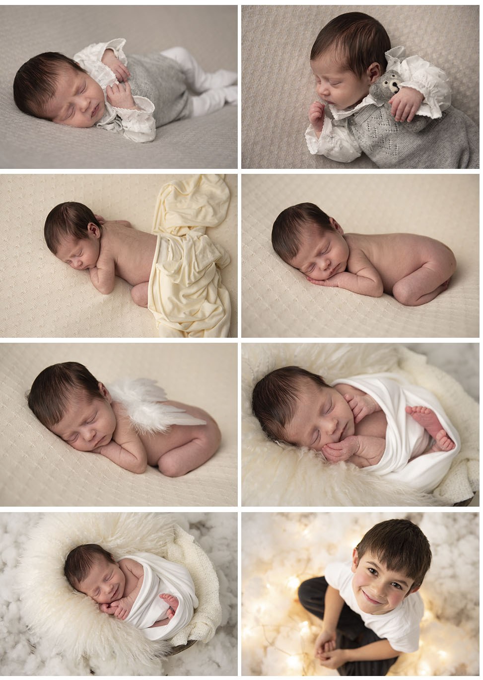 Sesión de fotos de recién nacido: Lara y su hermanito. Fotógrafo de bebés en Gijón.